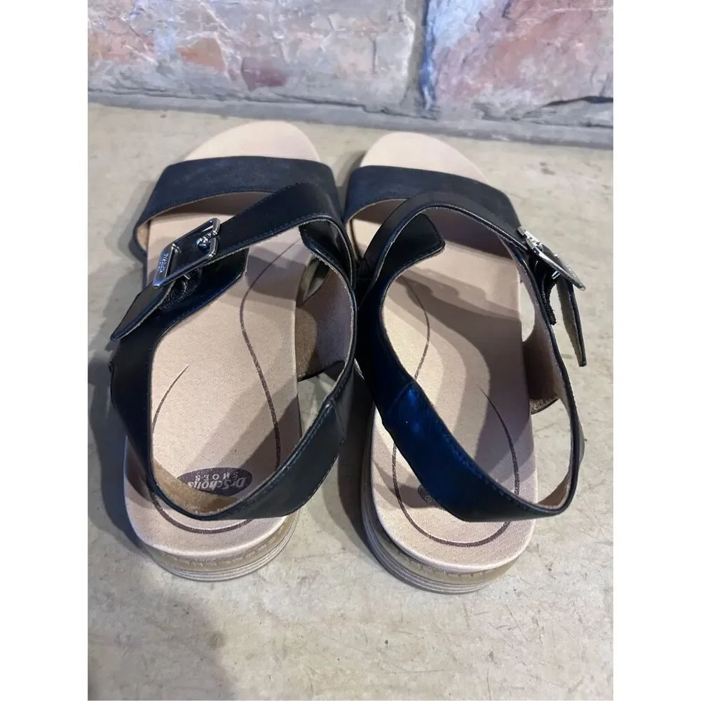 Dr Scholl’s Karma Black Buckled Open Toe Sandals Women’s Size 10
